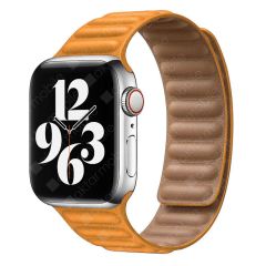 Apple Watch 9 41 mm uyumlu Manyetik Baklalı Model Kayış Mıknatıslı Suni Deri Kordon