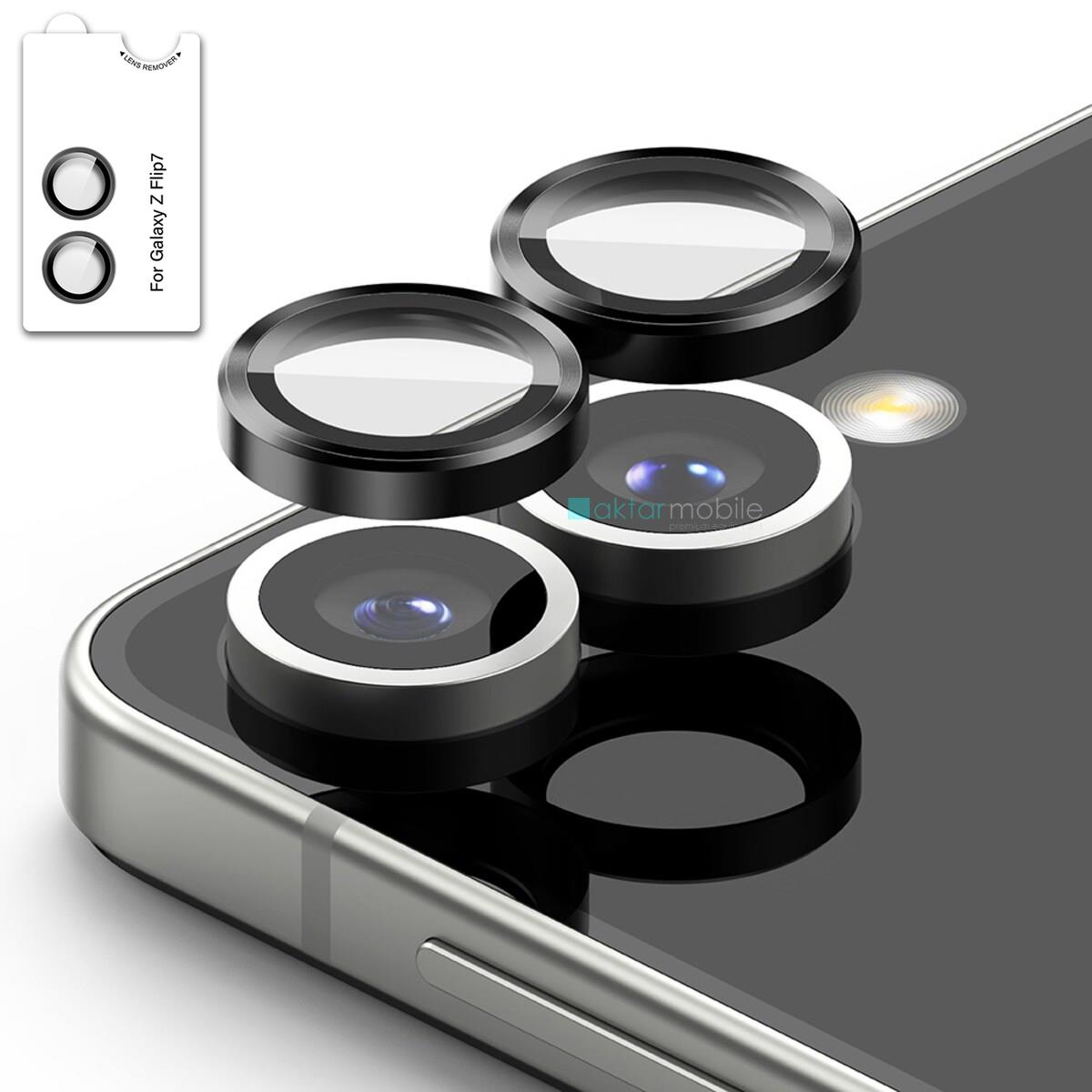 Galaxy Z Flip 7 Uyumlu Safir Kamera Lens Koruyucu Anti-Reftective Premium Temperli Cam Tam Koruma