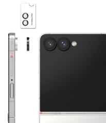 Galaxy Z Flip 7 Uyumlu Safir Kamera Lens Koruyucu Anti-Reftective Premium Temperli Cam Tam Koruma Siyah