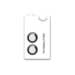 Galaxy Z Flip 7 Uyumlu Safir Kamera Lens Koruyucu Anti-Reftective Premium Temperli Cam Tam Koruma Siyah