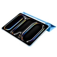 iPad Pro 11 M4 2024 uyumlu Kapaklı Kılıf Kalem Bölmeli Standlı Flip Smart Akıllı Kapak Uyku Modlu Mavi