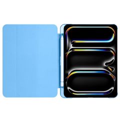 iPad Pro 11 M4 2024 uyumlu Kapaklı Kılıf Kalem Bölmeli Standlı Flip Smart Akıllı Kapak Uyku Modlu Mavi