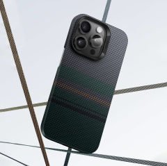 Apple iPhone 14 Pro Kılıf Magsafe Şarj Özellikli Karbon Fiber Tasarımlı Benks Aurora ArmorAir Kevlar Kapak