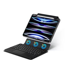 iPad Pro 11 M4 2024 Uyumlu Klavyeli Kılıf Standlı Bluetooth Klavye Trackpad Keyboard