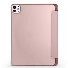 iPad Pro 11 M4 2024 uyumlu Kapaklı Kılıf Kalem Bölmeli Standlı Flip Smart Akıllı Kapak Uyku Modlu Rose Gold