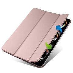 iPad Pro 11 M4 2024 uyumlu Kapaklı Kılıf Kalem Bölmeli Standlı Flip Smart Akıllı Kapak Uyku Modlu Rose Gold