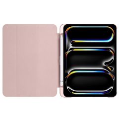 iPad Pro 11 M4 2024 uyumlu Kapaklı Kılıf Kalem Bölmeli Standlı Flip Smart Akıllı Kapak Uyku Modlu Rose Gold