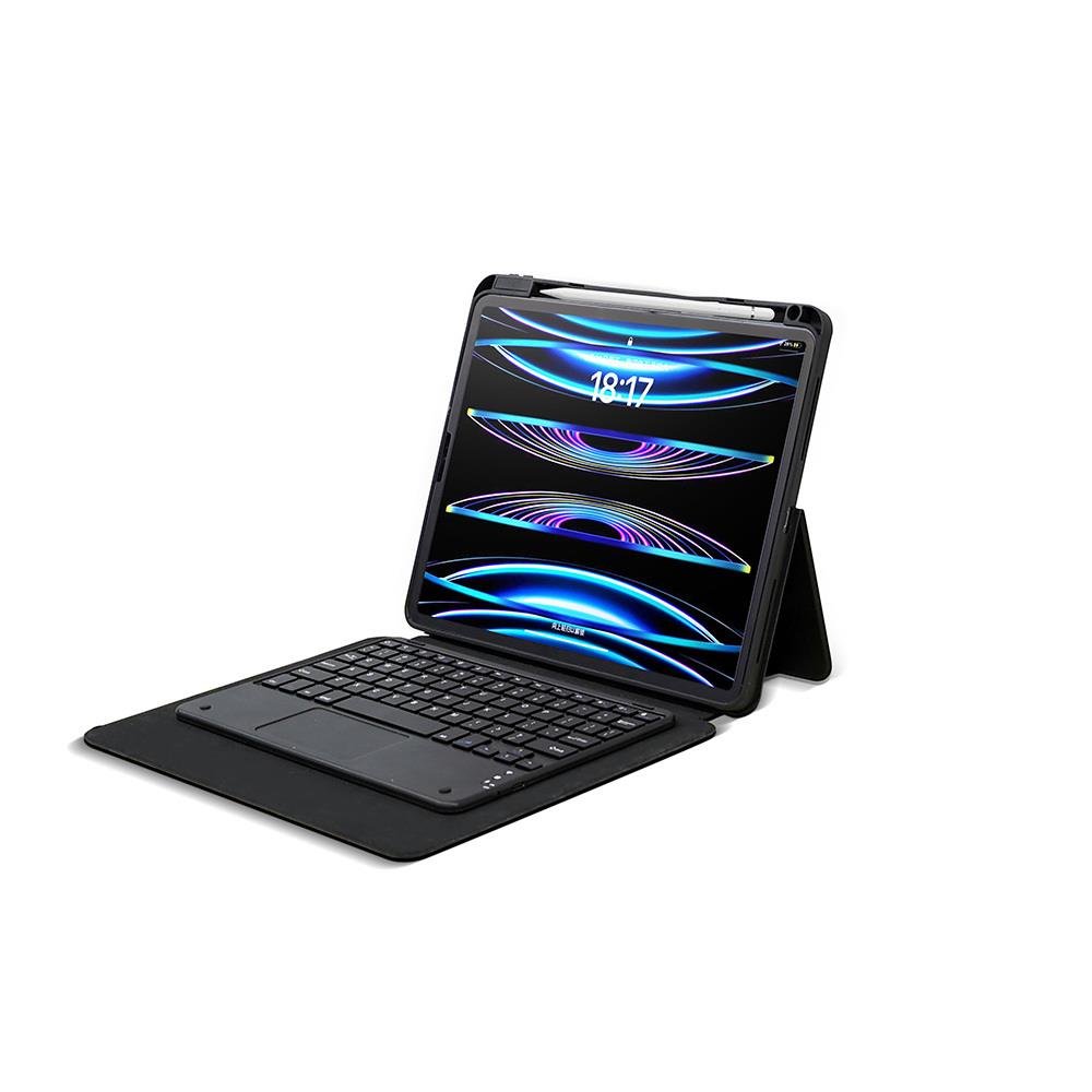iPad Pro 13 M4 2024 Uyumlu Klavyeli Kılıf Standlı Bluetooth Klavye Trackpad Keyboard