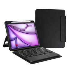 iPad Air 11 M2 2024 Air 6. Nesil Uyumlu Klavyeli Kılıf Standlı Bluetooth Klavye Trackpad Keyboard