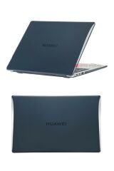 Huawei Matebook D16 2023 uyumlu Kılıf Koruyucu Kapak Parlak Şeffaf Tasarım Hava Kanallı Tam Koruma Lacivert