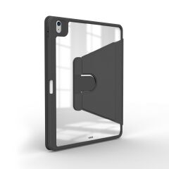 iPad Air 4. Nesil 2020 Uyumlu Kılıf 360° Dönebilen Kalem Bölmeli Standlı Akıllı Kapak Premium Siyah