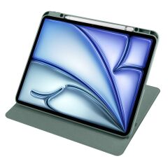 iPad Air 13 M2 2024 uyumlu Kapaklı Kılıf Kalem Bölmeli Dönebilen Yatay Dikey Standlı Akıllı Kapak Koyu Yeşil