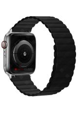 Apple Watch 6 SE 5 4 3 2 1 - 42 / 44 mm uyumlu Magnetik Silikon Kordon Mıknatıslı Premium Kayış Siyah