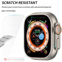 Apple Watch Ultra 49 mm uyumlu Ekran Koruyucu Temperli Cam Ekran Koruma
