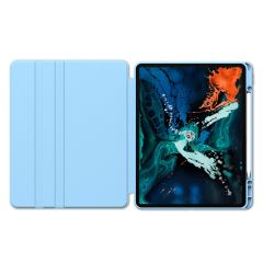 iPad Pro 11 2. Nesil 2020 Uyumlu Kılıf 360° Dönebilen Kalem Bölmeli Standlı Akıllı Kapak Premium Mavi