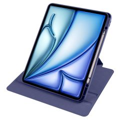 iPad Air 13 M2 2024 uyumlu Kapaklı Kılıf Kalem Bölmeli Dönebilen Yatay Dikey Standlı Akıllı Kapak Lacivert