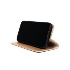 iPhone 13 Mini Kapaklı Cüzdan Kartlık Kılıf Çıkartılabilen Mıknatıslı Kapak Standlı Kılıf Gold