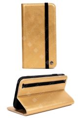 iPhone 13 Mini Kapaklı Cüzdan Kartlık Kılıf Çıkartılabilen Mıknatıslı Kapak Standlı Kılıf Gold