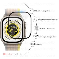 Apple Watch Ultra 49 mm uyumlu Ekran Koruyucu 3D Tam Kapatan Kavisli PPMA Nano Cam Tam Uyum