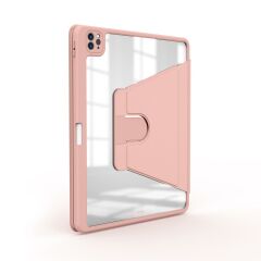 iPad Pro 11 2. Nesil 2020 Uyumlu Kılıf 360° Dönebilen Kalem Bölmeli Standlı Akıllı Kapak Premium Pudra