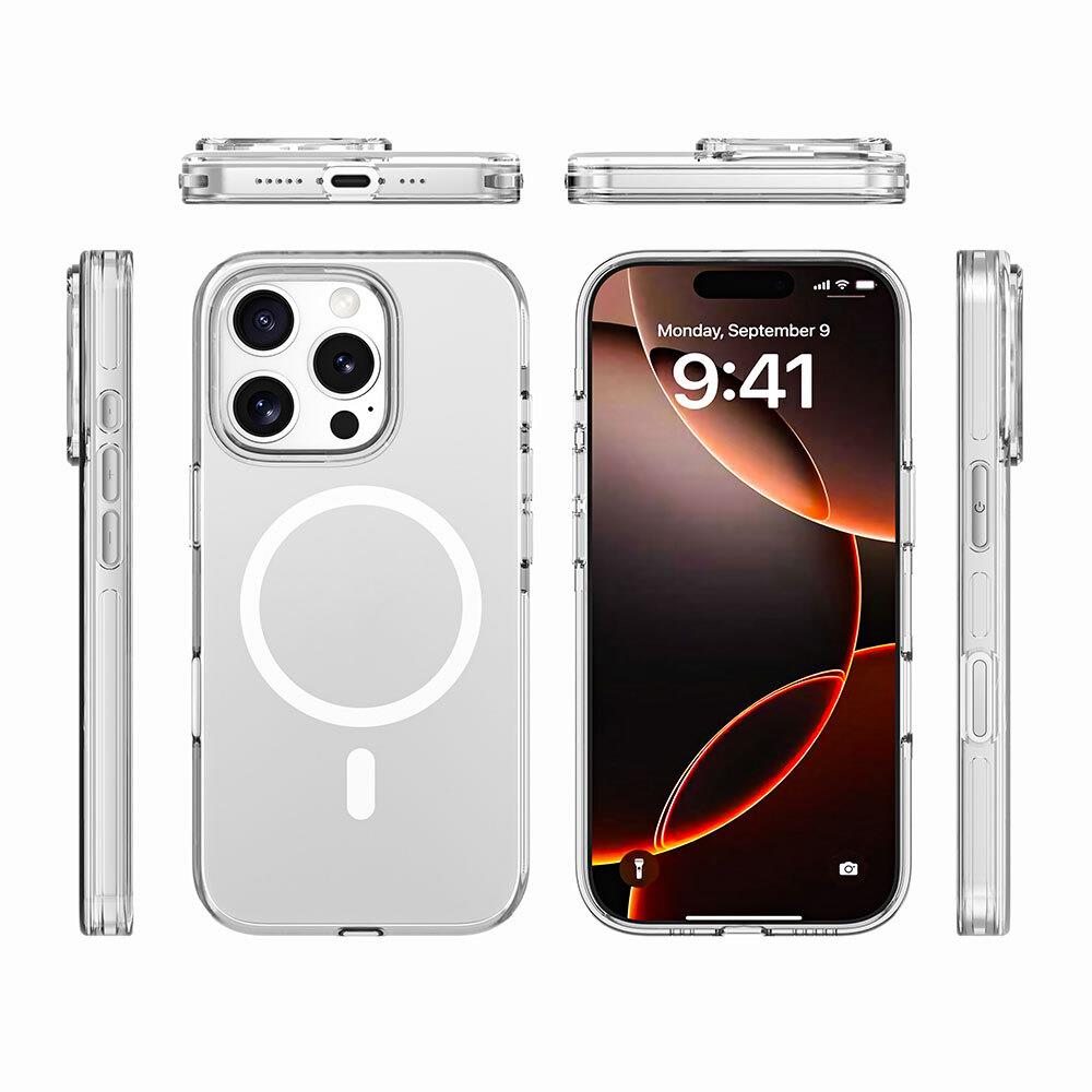 iPhone 16 Pro uyumlu Şeffaf Kılıf Magsafe Silikon Kapak Kamera Çıkıntılı Darbe Emici Üstün Koruma