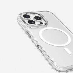 iPhone 16 Pro uyumlu Şeffaf Kılıf Magsafe Silikon Kapak Kamera Çıkıntılı Darbe Emici Üstün Koruma
