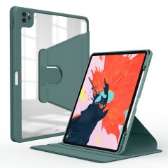 iPad Pro 11 3. Nesil 2021 Uyumlu Kılıf 360° Dönebilen Kalem Bölmeli Standlı Akıllı Kapak Premium Koyu Yeşil
