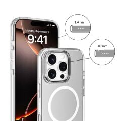 iPhone 16 Pro Max uyumlu Şeffaf Kılıf Magsafe Silikon Kapak Kamera Çıkıntı Darbe Emici Üstün Koruma