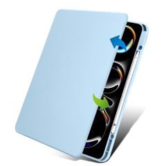 iPad Pro 13 M4 2024 uyumlu Kapaklı Kılıf Kalem Bölmeli Dönebilen Yatay Dikey Standlı Akıllı Kapak