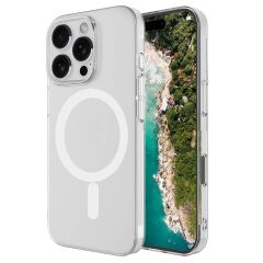 iPhone 16 Pro uyumlu Şeffaf Kılıf Magsafe Silikon Kapak Kamera Çıkıntılı Darbe Emici Koruma