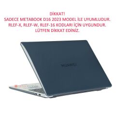 Huawei Matebook D16 2023 uyumlu Kılıf Koruyucu Kapak Parlak Şeffaf Tasarım Hava Kanallı Tam Koruma Lacivert