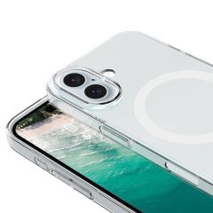 iPhone 16 Plus uyumlu Şeffaf Kılıf Magsafe Silikon Kapak Kamera Çıkıntılı Darbe Emici Koruma