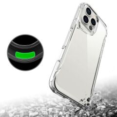 iPhone 16 Pro Max uyumlu Şeffaf Kılıf Silikon Kapak Yükseltilmiş Kenarlar Darbe Emici Max Koruma