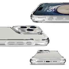 iPhone 16 Pro uyumlu Şeffaf Kılıf Silikon Kapak Yükseltilmiş Kenarlar Darbe Emici Max Koruma