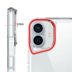iPhone 16 uyumlu Şeffaf Kılıf Silikon Kapak Yükseltilmiş Kenarlar Darbe Emici Max Koruma