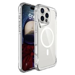 iPhone 16 Pro Max uyumlu Şeffaf Kılıf Magsafe Silikon Kapak Yükseltilmiş Kenarlar Max Koruma
