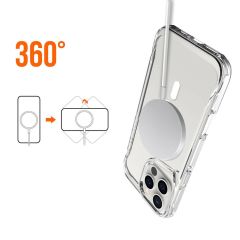 iPhone 16 Pro Max uyumlu Şeffaf Kılıf Magsafe Silikon Kapak Yükseltilmiş Kenarlar Max Koruma