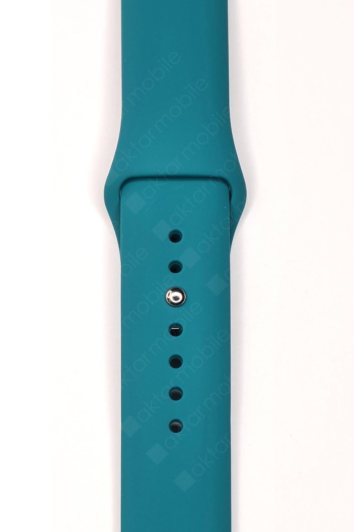 Amazfit GTS 2 Mini 40 mm Uyumlu Silikon Kordon Premium Spor Kayış Jel Silikon Spor Kordon Petrol Mavi