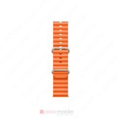 Apple Watch 10 42 mm uyumlu Silikon Ocean Kordon Spor Kayış Turuncu