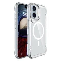 iPhone 16 uyumlu Şeffaf Kılıf Magsafe Silikon Kapak Yükseltilmiş Kenarlar Max Koruma