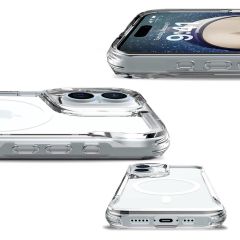 iPhone 16 uyumlu Şeffaf Kılıf Magsafe Silikon Kapak Yükseltilmiş Kenarlar Max Koruma