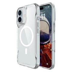 iPhone 16 uyumlu Şeffaf Kılıf Magsafe Silikon Kapak Yükseltilmiş Kenarlar Max Koruma