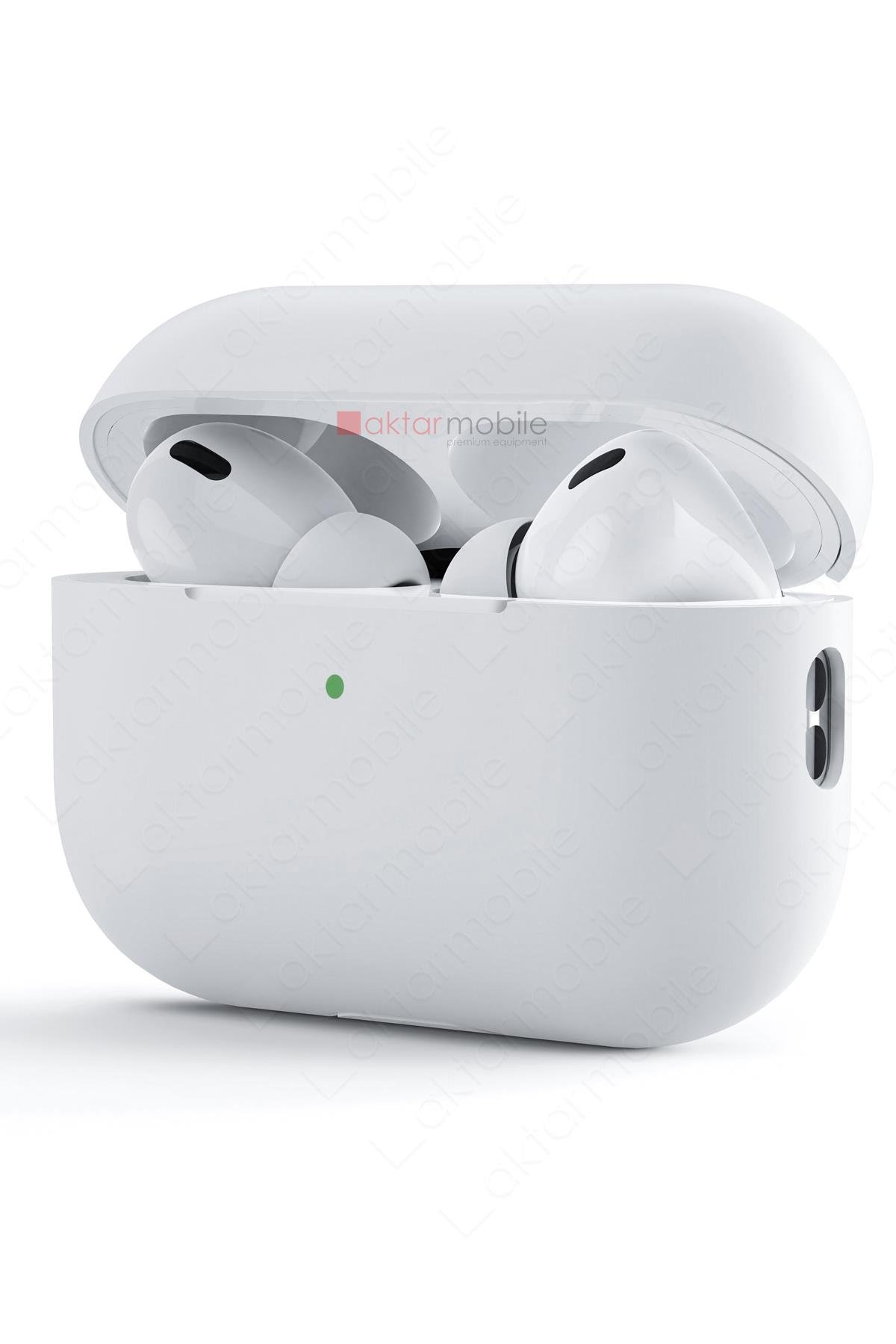 Airpods Pro 2. Nesil Tam Uyumlu Kılıf Hoparlör ve Mikrofon Delikli Silikon Kapak Yumuşak Dokulu Beyaz