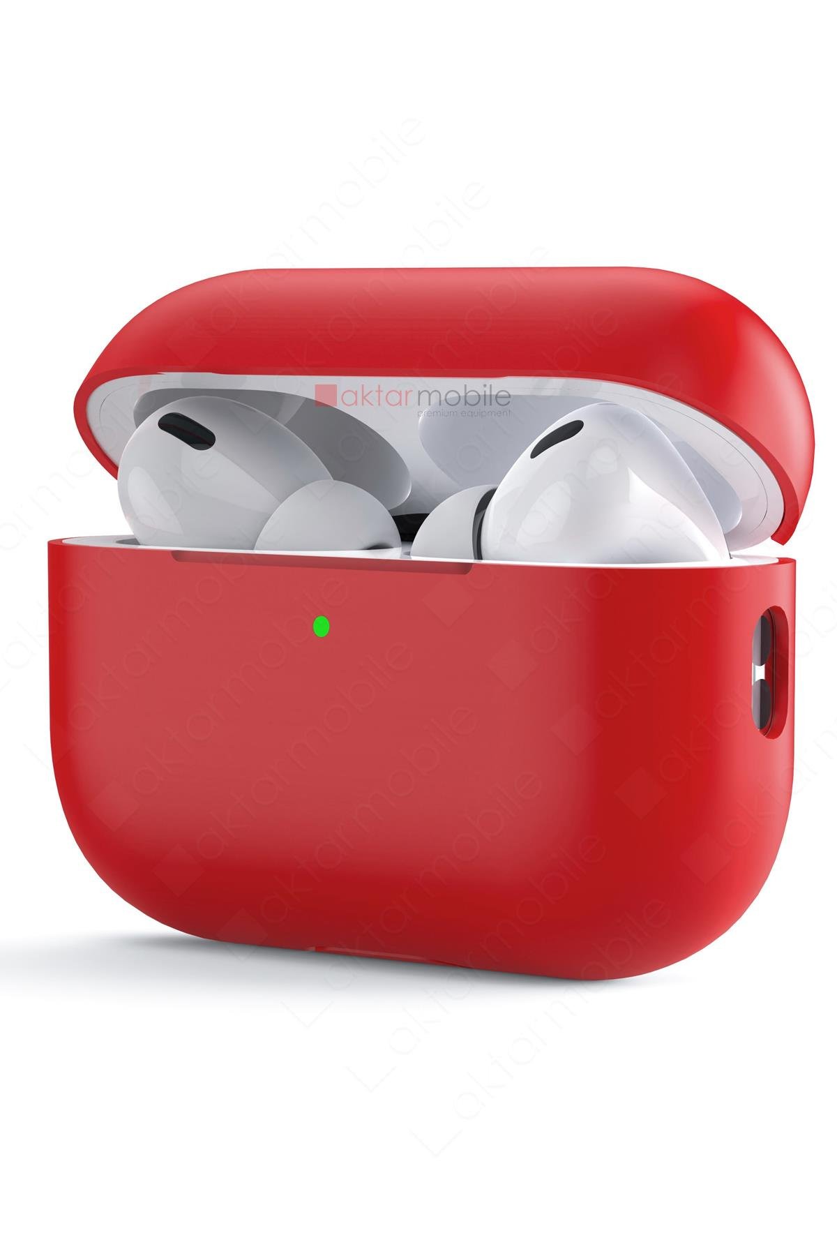 Airpods Pro 2. Nesil Tam Uyumlu Kılıf Hoparlör ve Mikrofon Delikli Silikon Kapak Yumuşak Dokulu Kırmızı