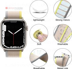 Apple Watch 10 42 mm uyumlu Trail Loop Kordon Naylon Örgü Kayış