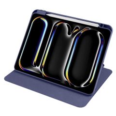 iPad Pro 11 M4 2024 uyumlu Kapaklı Kılıf Kalem Bölmeli Dönebilen Yatay Dikey Standlı Akıllı Kapak Lacivert