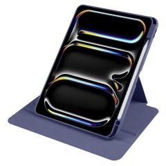 iPad Pro 11 M4 2024 uyumlu Kapaklı Kılıf Kalem Bölmeli Dönebilen Yatay Dikey Standlı Akıllı Kapak Lacivert