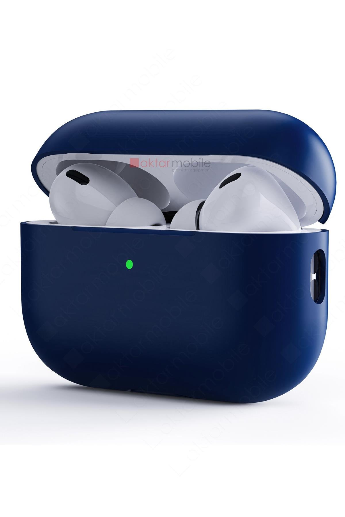 Airpods Pro 2. Nesil Tam Uyumlu Kılıf Hoparlör ve Mikrofon Delikli Silikon Kapak Yumuşak Dokulu Lacivert