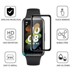 Huawei Band 8 uyumlu Ekran Koruyucu 3D Tam Kapatan Kavisli PPMA Nano Cam Tam Uyum