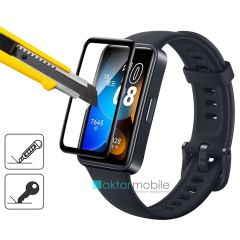 Huawei Band 8 uyumlu Ekran Koruyucu 3D Tam Kapatan Kavisli PPMA Nano Cam Tam Uyum